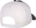 Casquette bleu marine avec logo 'NY' blanc, côtés en mesh blanc et visière.