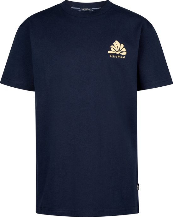 Petrol Industries - Jongens Backprint T-shirt Schooner - Blauw - Maat 152