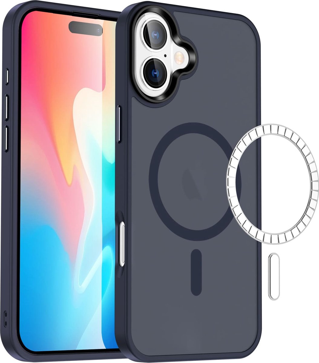 Casify Matte Hoesje geschikt voor MagSafe iPhone 16 Hoesje - Mat Donkerblauw