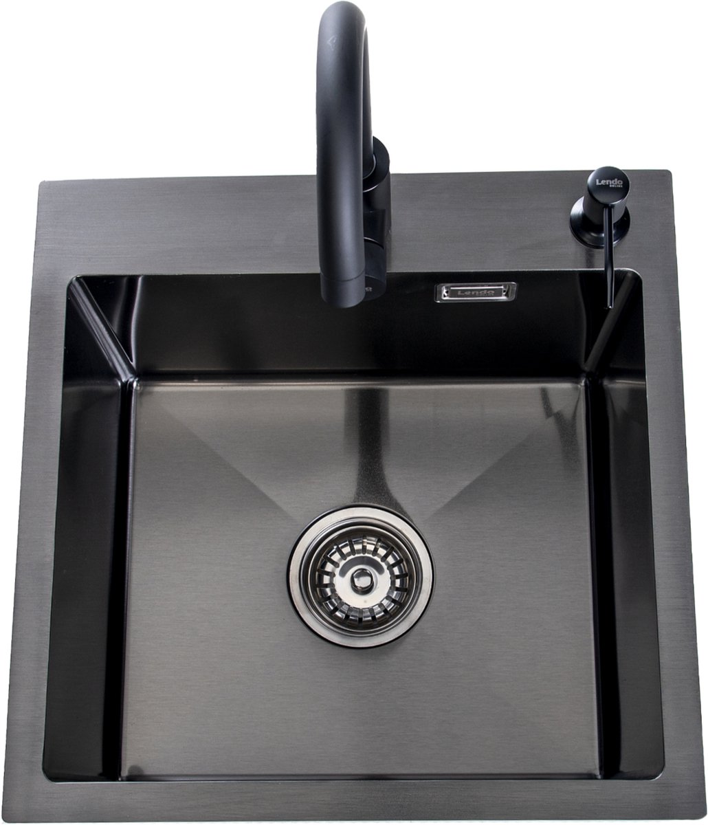 Lendo Online Spoelbak 44x44 Cm Rvs Met Kraan & Dispenser