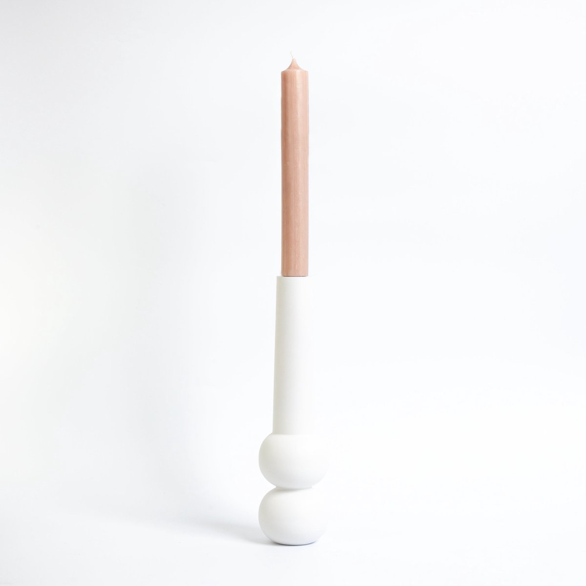 Candleholder cone high - White