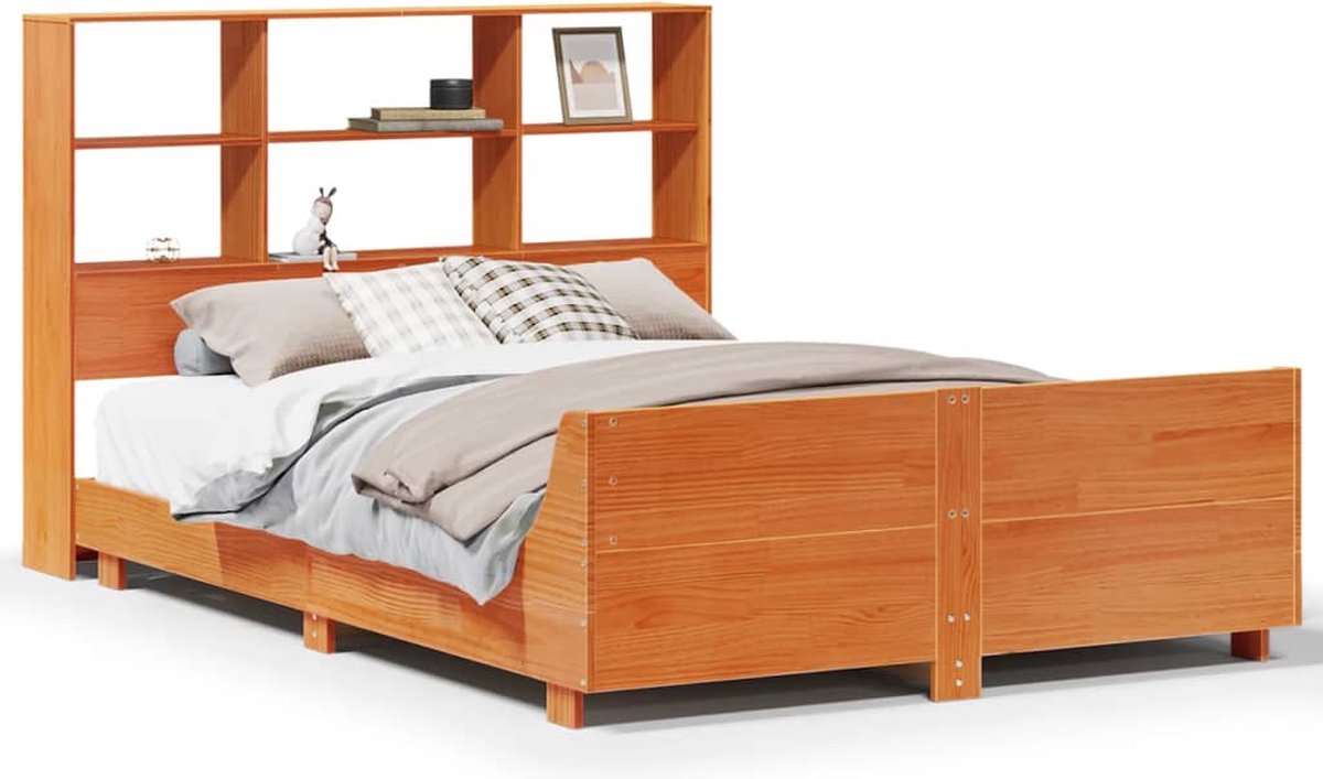 vidaXL - Bedframe - zonder - matras - massief - grenenhout - wasbruin - 160x200 - cm