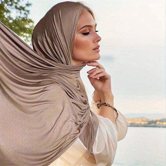 Écharpe Hijab en jersey de coton modal – Écharpe musulmane longue et douce, turban et foulard pour femme, 170 x 60 cm, Mode hijab, foulard pour femme, bandeaux confortables