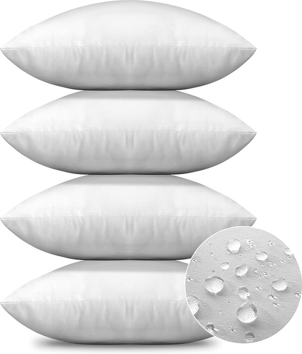 La'Moussawi ® Set van 4 Weerbestendige Kussenvullingen voor Buiten- en Tuinmeubelen, 45 x 45 cm