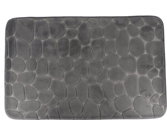 Tendance Badmat mat Pebble - microfiber - Memory Foam - donkergrijs - 50 x 80 cm - antislip - badkamer