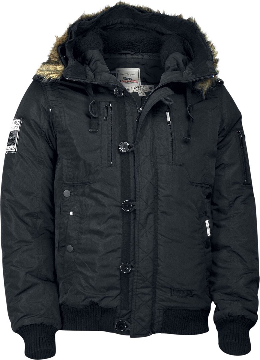 Lonsdale London Jarreth Winterjas zwart L - Polyester - Street wear