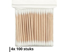 Knaak Wattenstaafjes - Bamboe - 4 x 100 stuks - Ideaal voor Make-up en Verzorging