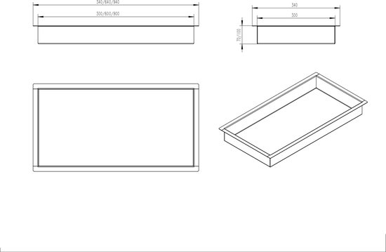 Niche Encastrable Inox Wit Mat 30x30x10cm