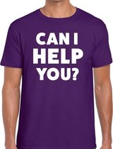 Can i help you beurs/evenementen t-shirt paars heren - verkoop/horeca L