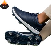Livano Chaussures de golf Homme - Vêtements de golf - Chaussures de golf Antidérapantes - Imperméables - Golf - Avec Pointes - Bleu Marine - 43