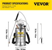 Bol.com Vevor - Drukspuit - Handspuit - Drukspuiten - 6L/1.5Gal- voor Tuin en Huis - Roestvrij Staal aanbieding