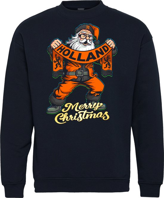 Kersttrui Kerstman Holland | Foute Kersttrui Dames Heren | Kerstcadeau | Nederlands elftal supporter | Navy | maat M