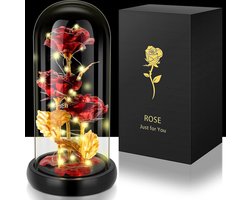 Eeuwige Roos in Glas - Geconserveerde Roos met LED - Moederdag cadeau