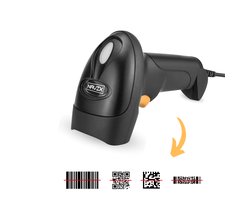 NAVIX Bekabelde Barcode Scanner - QR Code Snel en Nauwkeurig Scannen via USB - Plug & Play Handscanner - Scannen van Papier en van Beeldscherm