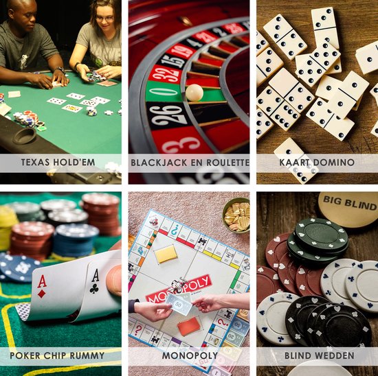 Pokerset - 48 Stuks poker chips - Poker set voor kaartspel, pokerspel en casino - pokerchips voor pokeren