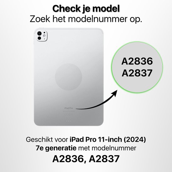 Hoes geschikt voor iPad Pro 11 inch 2024 (7e generatie) - Geschikt voor Apple Pencil Vak - Draaibare Tri Fold Hoesje geschikt voor iPad Pro 7 11-inch met M4 Chip Case - Rood