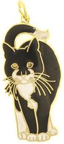 Behave® Hanger poes kat zwart wit emaille 4,5 cm