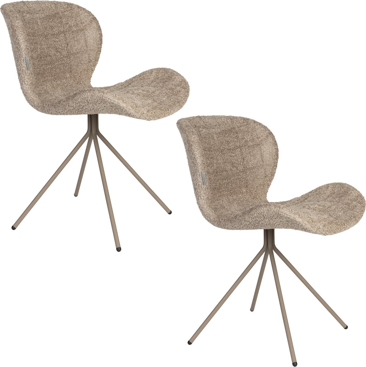 OMG Eetkamerstoelen Soft Beige - Set van 2