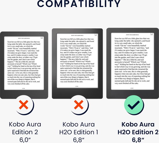 kwmobile e-reader hoesje geschikt voor Kobo Aura H2O Edition 2 hoes - Ereader flip case met standaard - E reader cover van kunstleer - In roze / blauw / groen van Merkloos — afbeelding 5