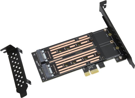M.2 NVMe naar PCIE Adapter 6Gbps NCQ MSI Controller Dual M.2 ...