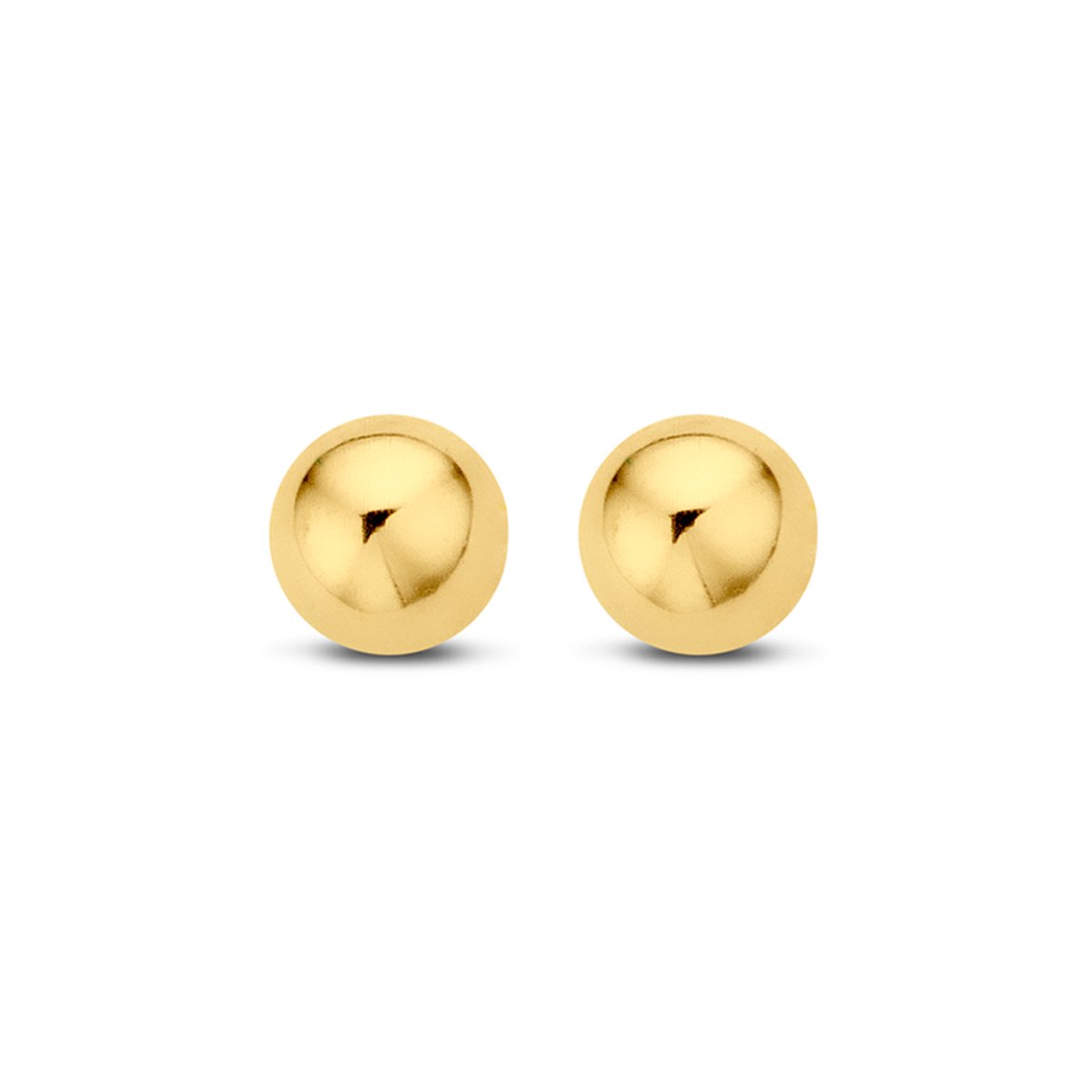 New Bling Goud 9NBG-0008 - 14 karaat echt gouden Oorknopjes Bol - Glad - 4mm - Goud