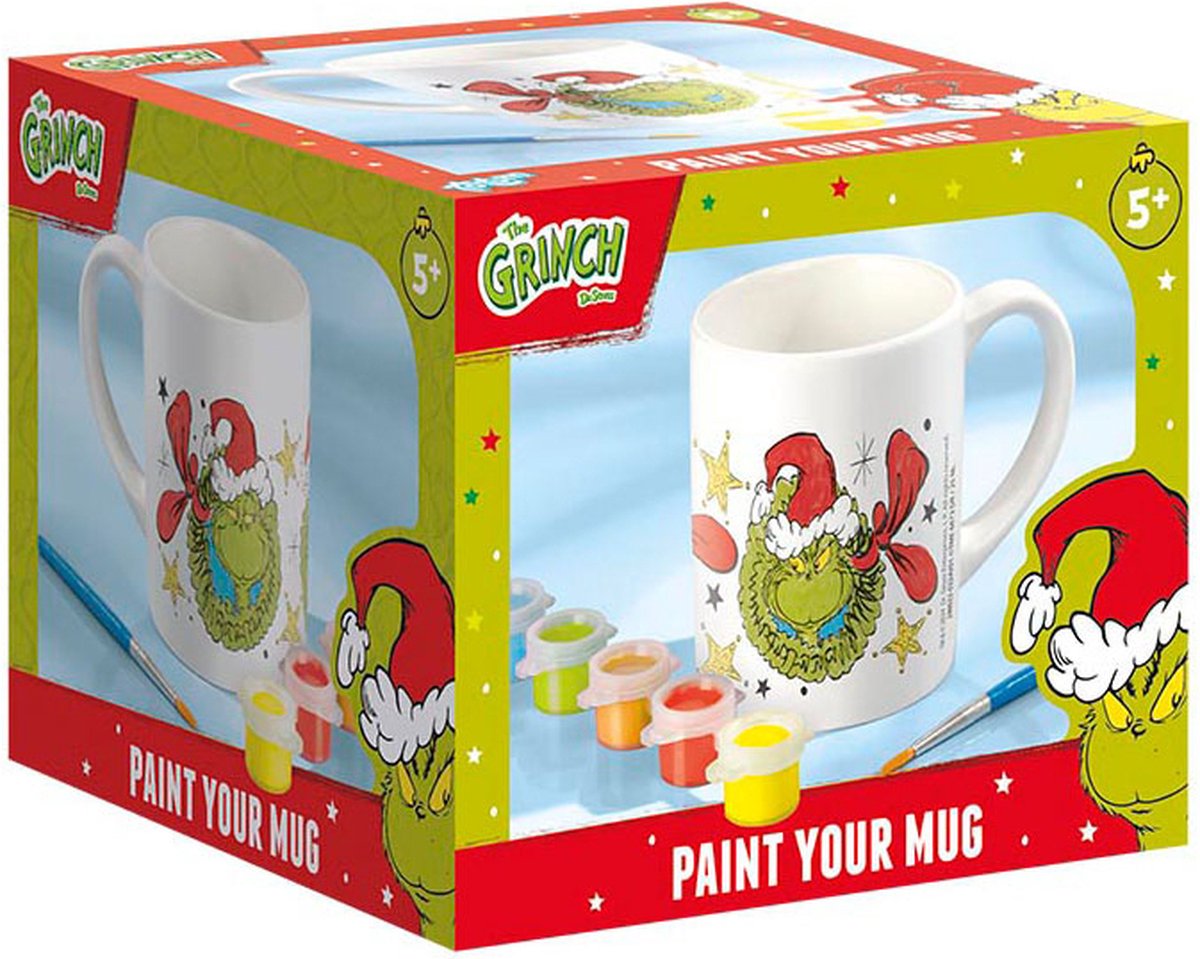 The Grinch Keramieken mok beschilderen - Met 5 kleuren verf en penseel - Speelgoed Kinderen - Knutselen - Voor meisjes en jongens - Vanaf 5 jaar - Totum — afbeelding 7