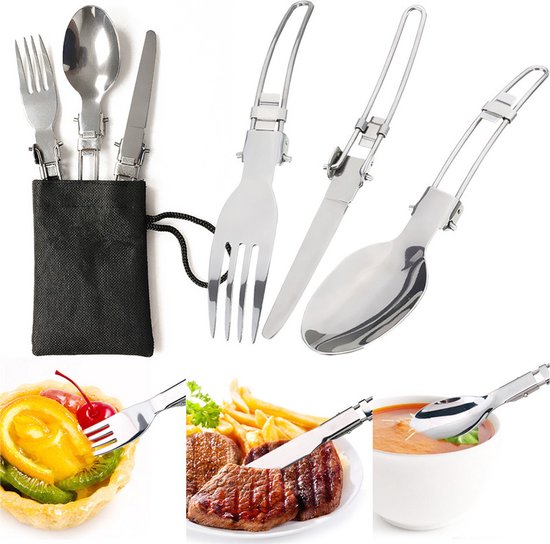 Kookgerei - 9 -delig - voor kamperen, outdoor, wandelen, picknick, BBQ, opvouwbare campingpannen - veilig en BPA - Geschikt voor 2-3 personen camping pannenset van Merkloos — afbeelding 3