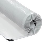 Afdekzeil, waterdicht, scheurvast, transparant, met oogjes, 0,3 mm dik, multifunctionele pvc-bescherming, voor auto, camping, tuinmeubelen, met touw en kabelbinders, 420 g/m² (2 x 2 m