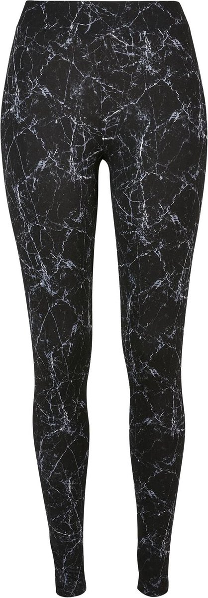 Urban Classics Soft AOP Dames Legging – 3XL Zwart