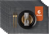 Castagnola PVC - Set de table en plastique - Dessous de verre hydrofuge - Dessous de verre - Napperons en plastique - 6 pièces - 45 x 30 cm - Zwart