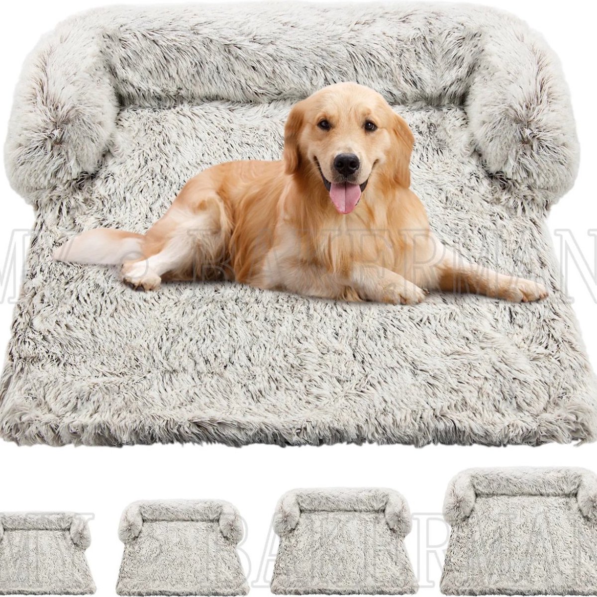 Hondenbed - Hondenmand - Hondenkussen - Wasbaar met rits - 110x95x15cm - Beige