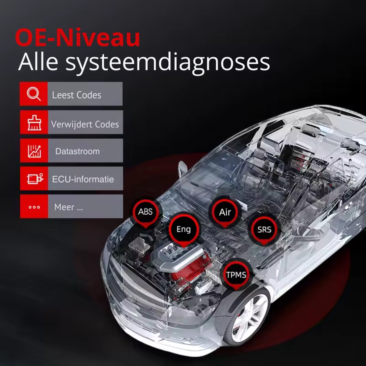 Autel - OBD2-scanner - Diagnosecomputer - Slimme diagnosetool - Foutverwijdering - Bidirectionele bediening - TPMS-codelezer - 7-inch LCD - IMMO-functie - Wereldwijde versie thumbnail 5