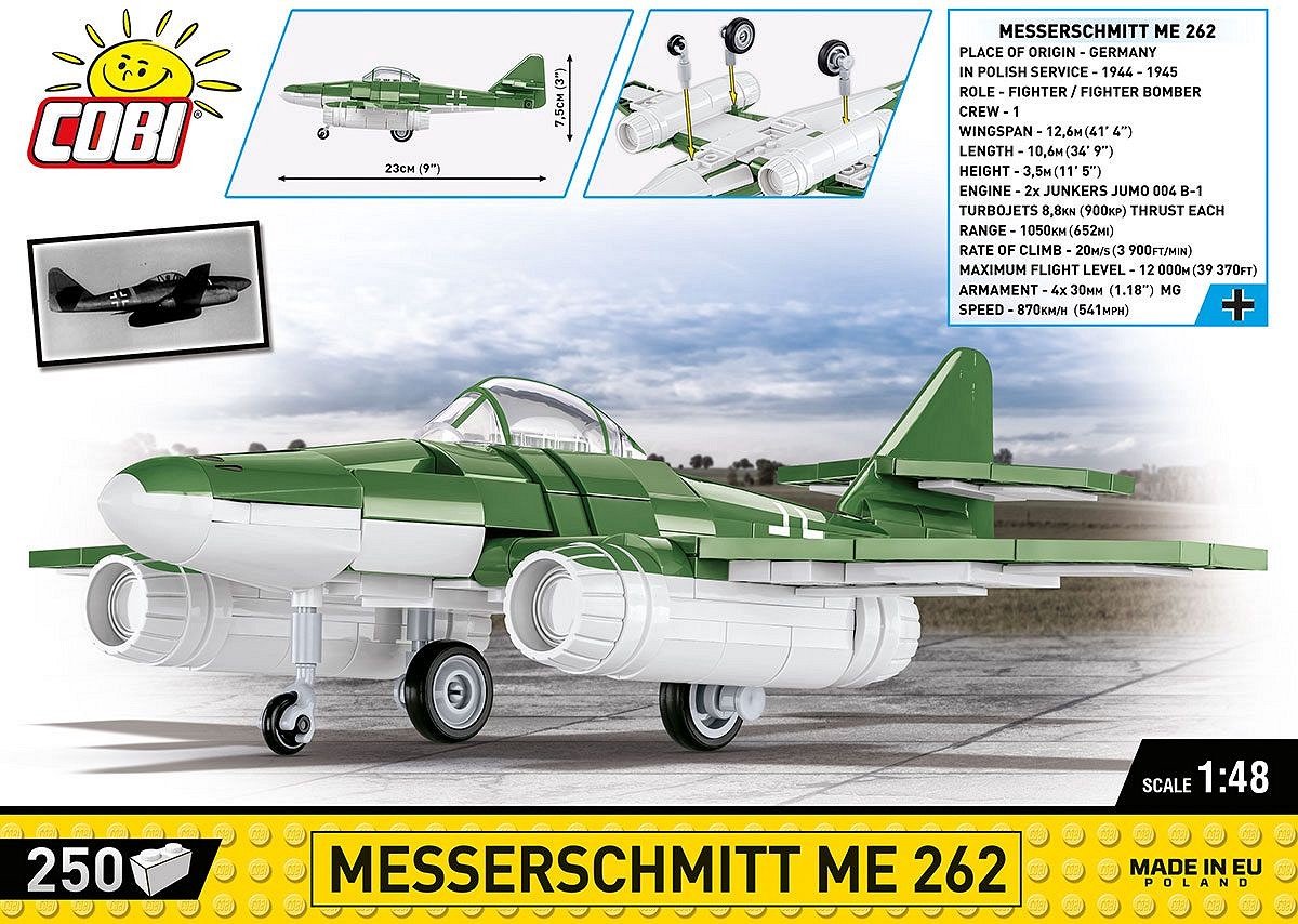 COBI Historical Collection - Messerschmitt Me262 Constructiespeelgoed thumbnail 3