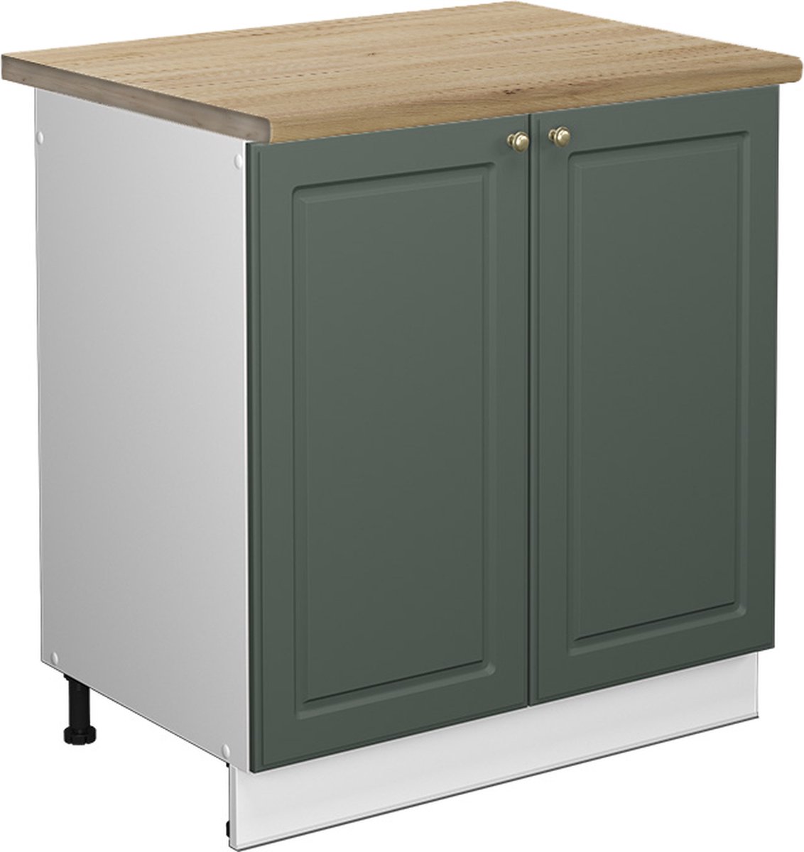 Vicco Fame-Line Wastafelkast – 80 cm, WB Eik Groen-Goud Landhuis Groen-Goud landelijk/Wit