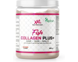 XXL Nutrition - Fish Collagen Plus+ - Viscollageen Poeder, Marine Collageen - Orange - 300 Gram