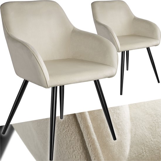 WOLTU BH217rs-2 set van 2 eetkamerstoelen lounge fauteuil gestoffeerde fluwelen zitting metalen poten, roze