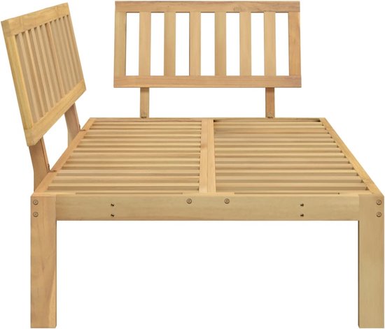 Canapé d'angle The Living Store en bois d'acacia - 133 x 92 x 69 cm - Canapé d'angle design modulable - Canapé lounge - Ensemble de jardin - Mobilier d'extérieur - Banc de jardin - Bois d'acacia - Mobilier Plein air