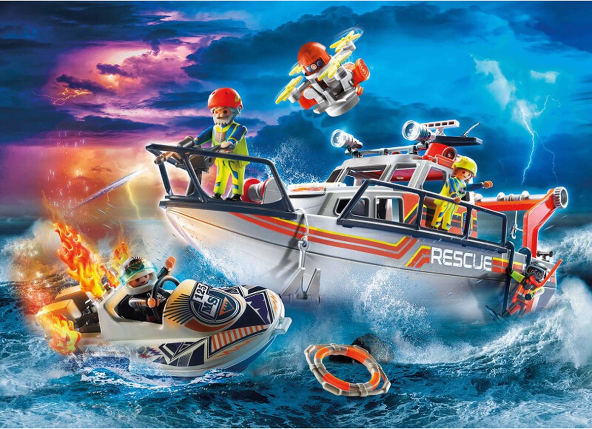 PLAYMOBIL City Action Redding op zee: brandbestrijdingsmissie met reddingskruiser - 70140 — afbeelding 4