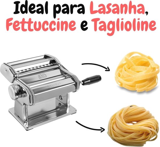 Pastamachine voor verse pasta met 10-voudige dikte-instelling en 3 pastamaten van Emerio — afbeelding 2