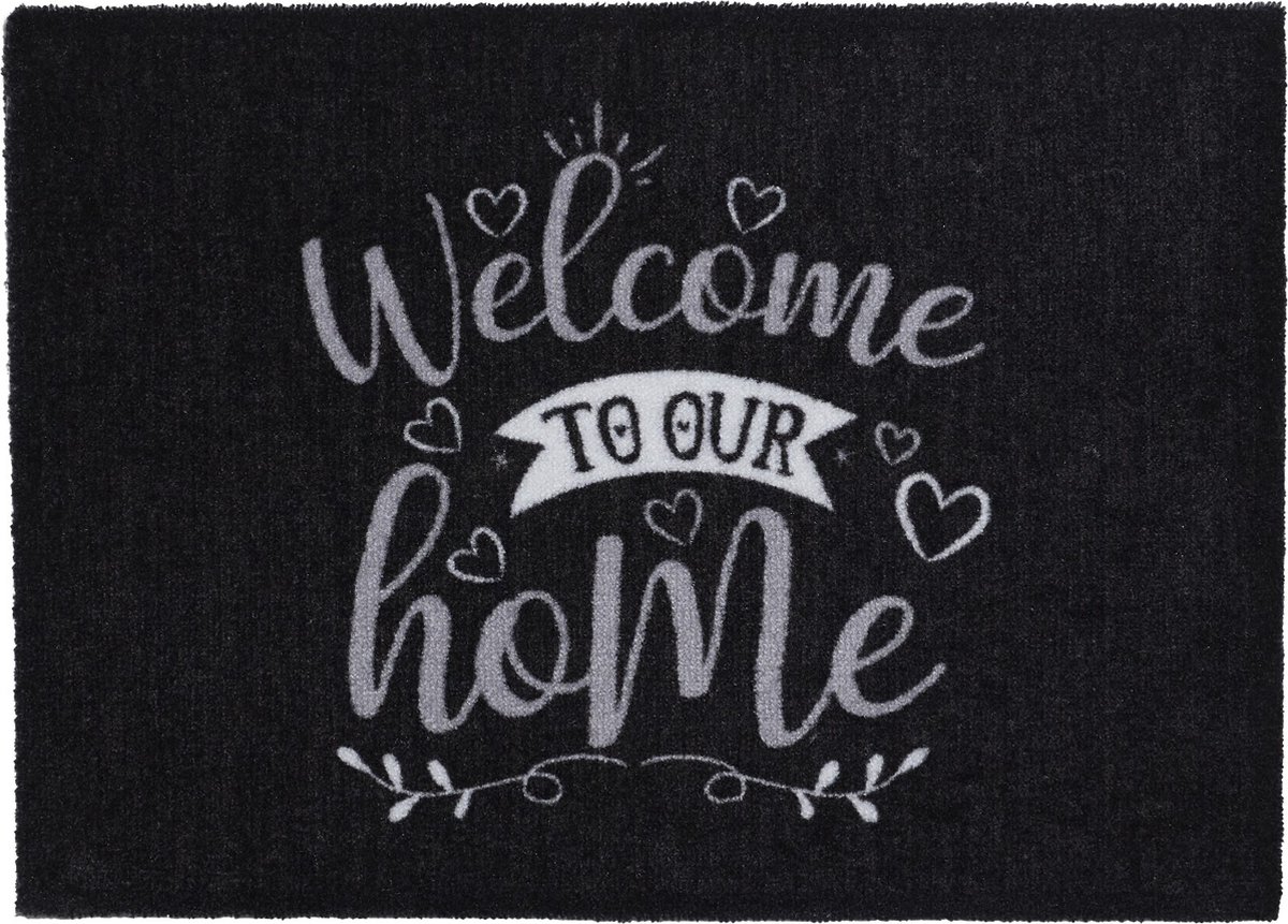 MD-Entree MD Entree - Deurmat - Schoonloopmat - Ambiance - Welcome Home - 50 x 70 cm Zwart