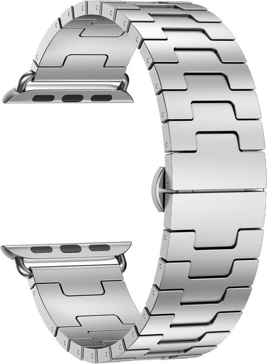 Bracelet en titane - convient pour Apple Watch séries 1/2/3/4/5/6/7/8/9/10/SE/SE 2/ Ultra/ Ultra 2 avec taille de boîtier 42 mm / 44 mm / 45 mm / 49 mm - argent
