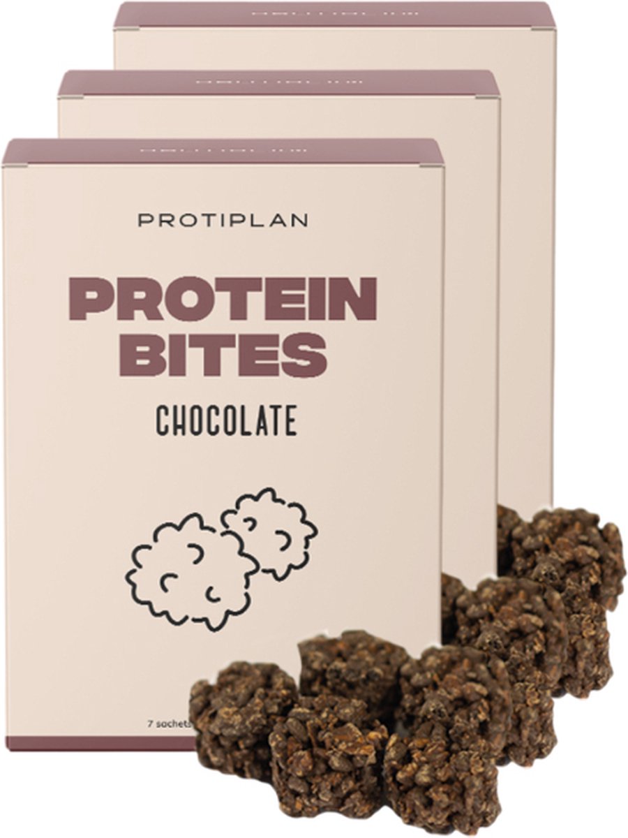 Goedkoopste Protiplan | Mini Chocolade Krispies | 3 stuks | 3 x 7 x 24 gram | Low carb snack | Snel afvallen zonder hongergevoel!