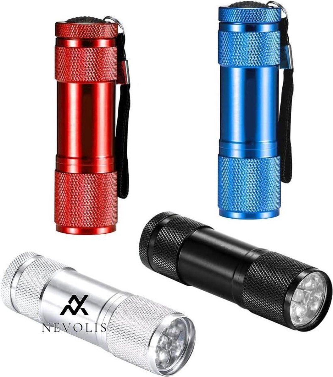Nevolis Mini LED Flashlight 4 Pieces Aluminum Glow in the Dark Flashlights Portable Handy Hand Lamp Color Children Adult Flashlight LED for Camping Hiking Outdoor - Aluminum Flashlights - Glow in the Dark Flashlights .