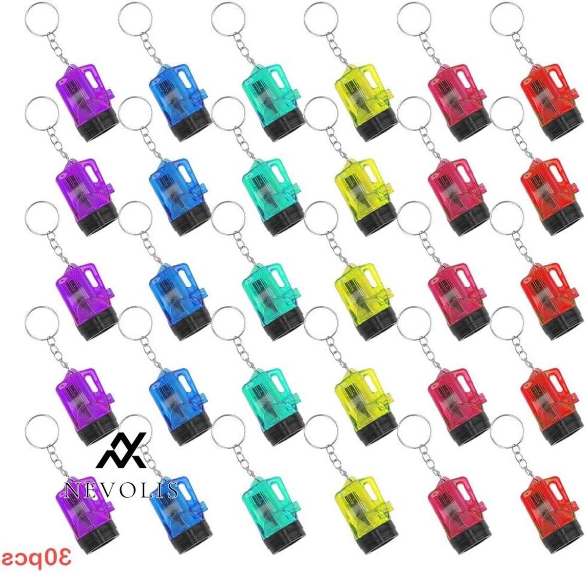 Nevolis Mini Torch Keychain 30 Pieces LED Flashlight Children Gift Kids Torch Hand Lamp Outdoor Camping Hiking .