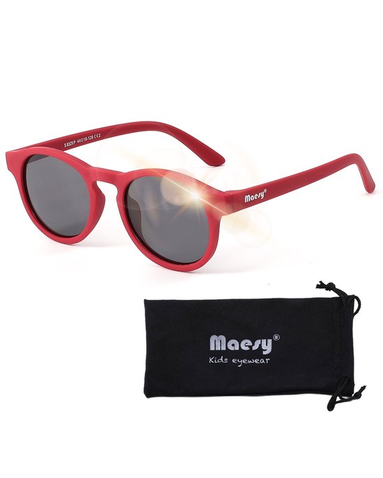 Maesy Lunettes de Soleil Kinder Faela - 3 à 6 ans - Souples - Protection UV400 - Lunettes de Soleil Enfant - Rouge