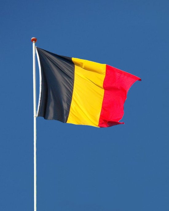 Scoby - Drapeau belge - België - 90x150cm - Couleurs Original - Qualité Strong - Bagues de montage inclus