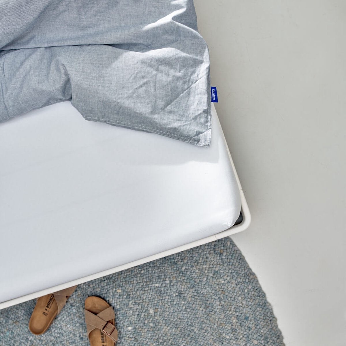 Auping Satin 300 hoeslaken voor topper - 160 x 210 cm - Wit - Katoen