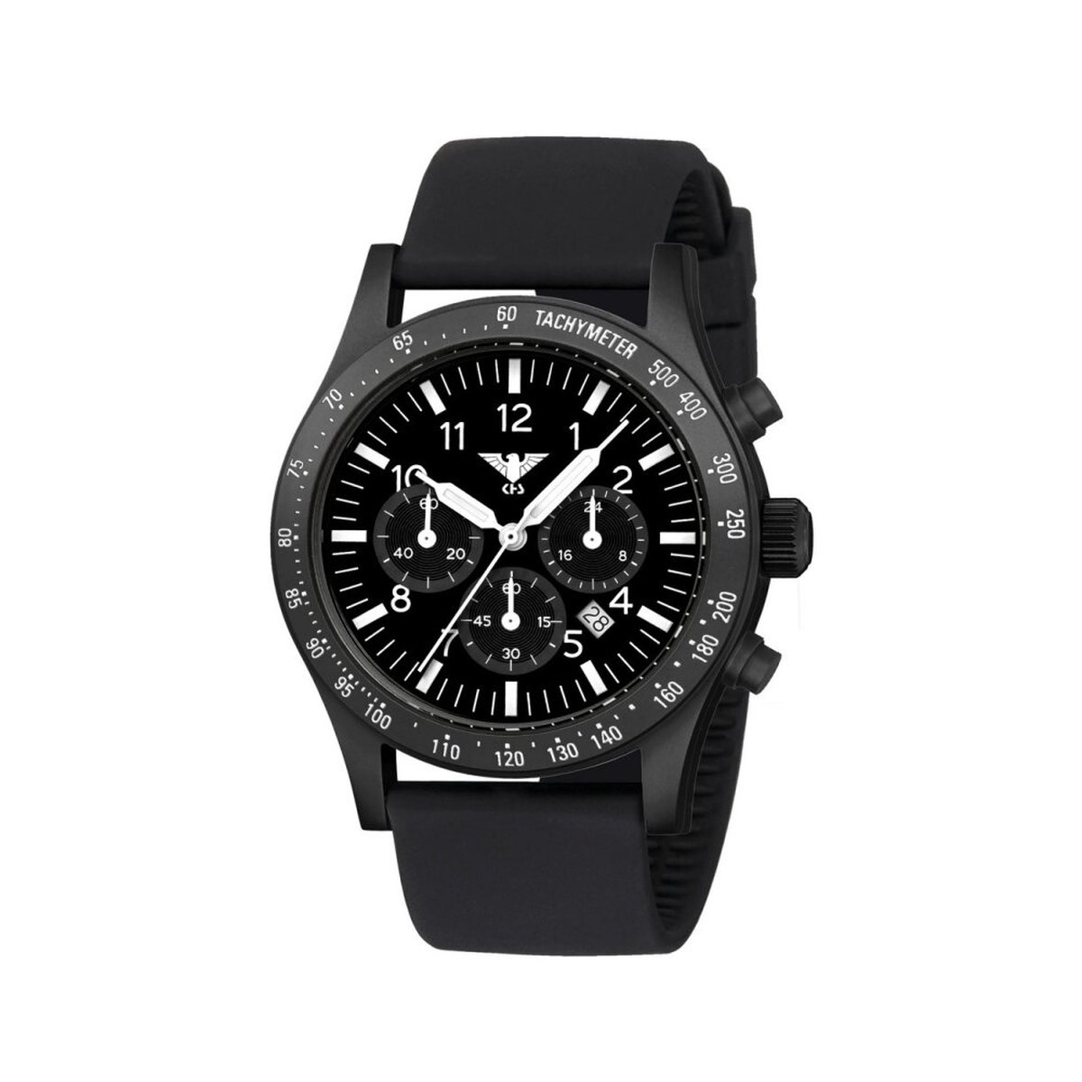 KHS - KHS.PLABSSC.SB - Polshorloge - Heren - Solar - PLATOON Black Steel Solar Chronograph