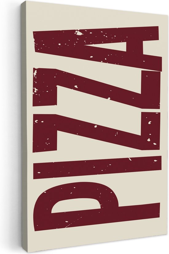 Peinture sur toile 80x120 cm - Décoration murale Pizza - Vintage - Décoration - Japandi - Accessoires de Décoration murale - Décoration murale Cuisine - Peintures sur toile