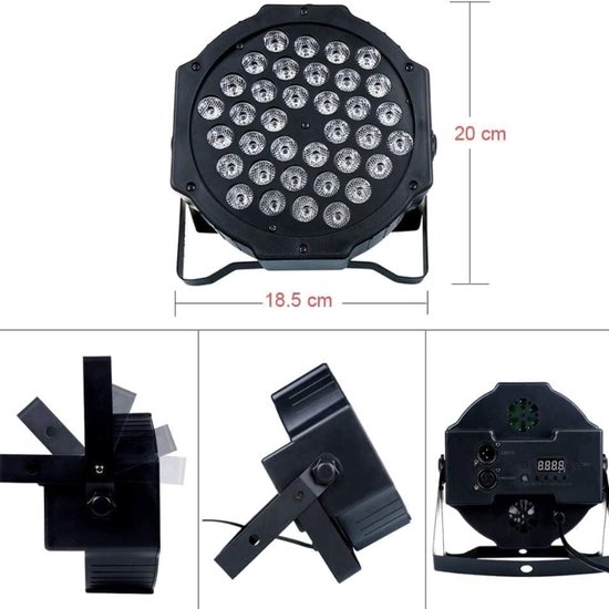 U`King 4PCS 72W Stage Par Light LED RGB Color Changing DMX-512 DJ Party